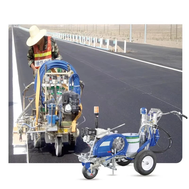 High Pressure Spray Road Marking Machine Hand Push With Cold Paint Featuring Durable Engine Core Component