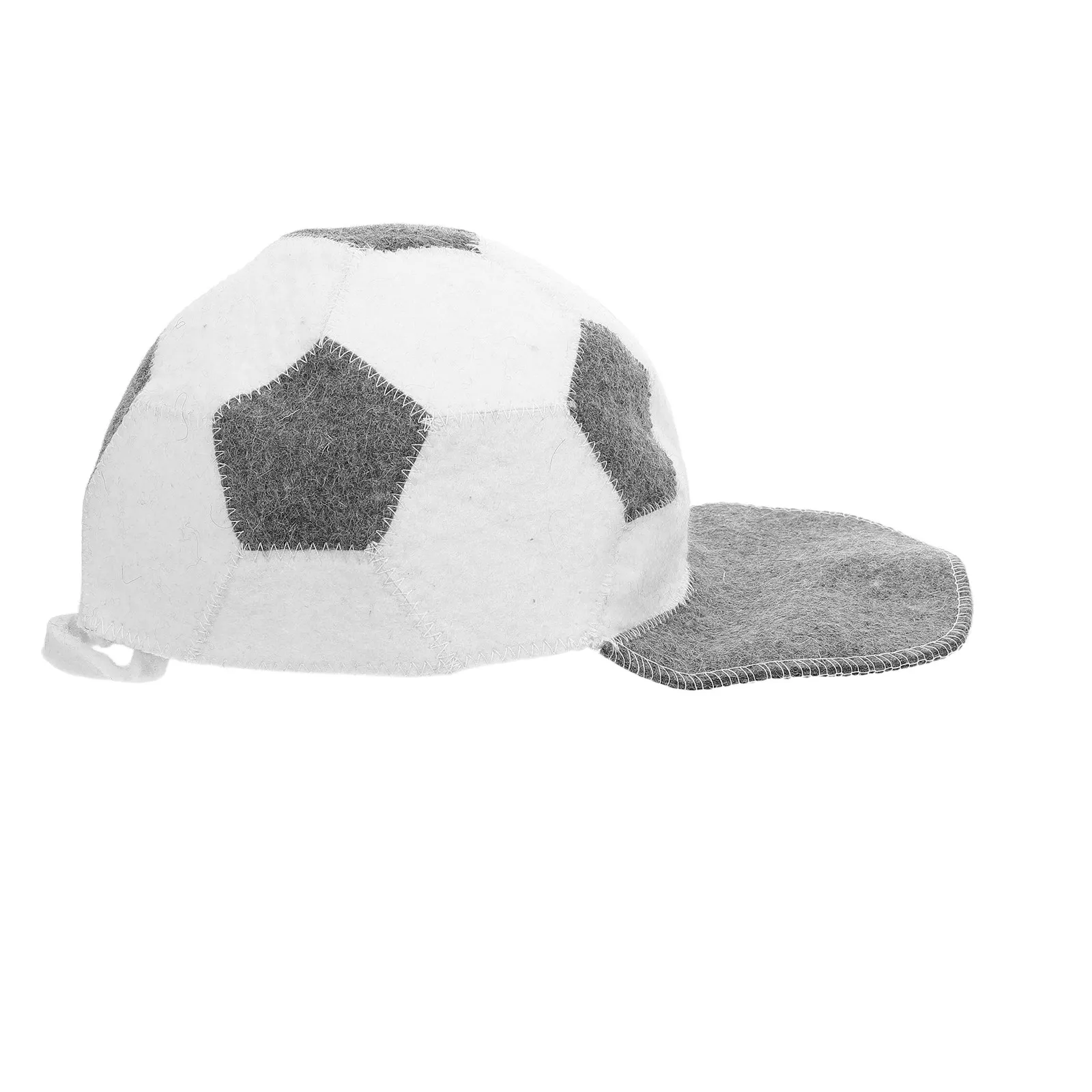 Sauna Hat Men Women Felt Baseball Cap Style Grey White Soccer Pattern Heat Insulation Banya Steam Room Accessory Party Costume