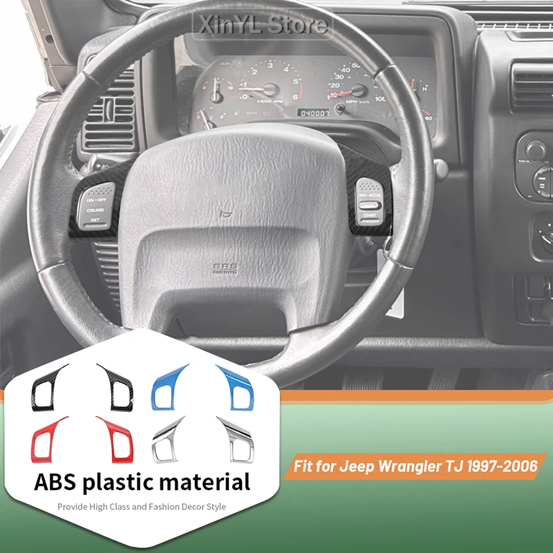 

Car Steering Wheel Button Frame Cover Trim Accessories For Jeep Wrangler TJ 1997-2006 Interior Decoration