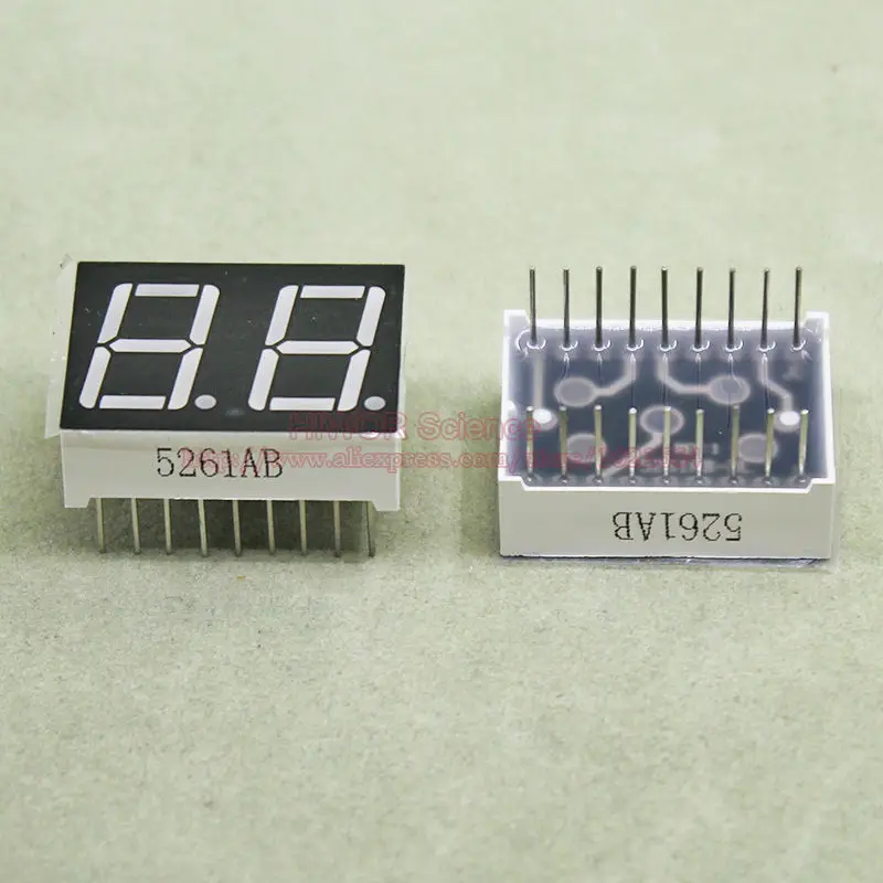 (10pcs/lot) 18 Pins 5621AB 0.56 Inch 2 Digits Bits 7 Segment Blue LED Display Common Cathode Digital Display