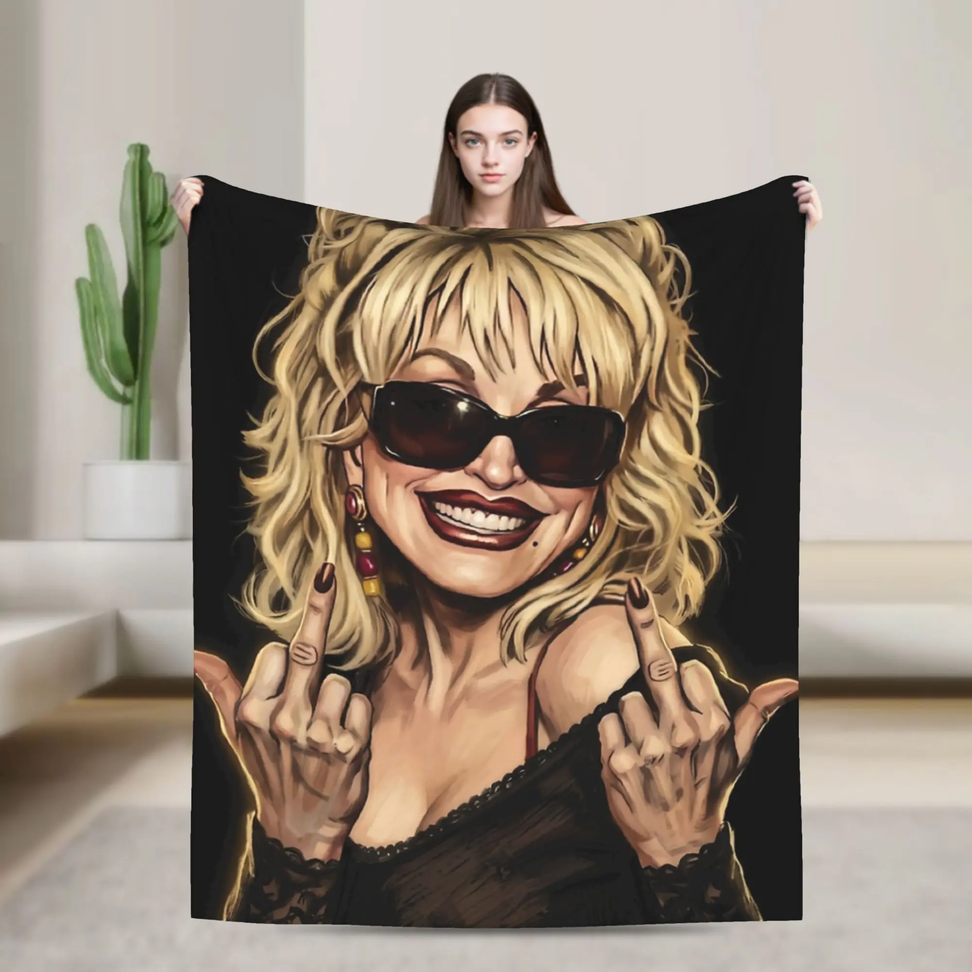 RIP Dolly Parton Blankets Fleece  Cozy Lightweight Thin Throw Blankets for Home Bedding Throws