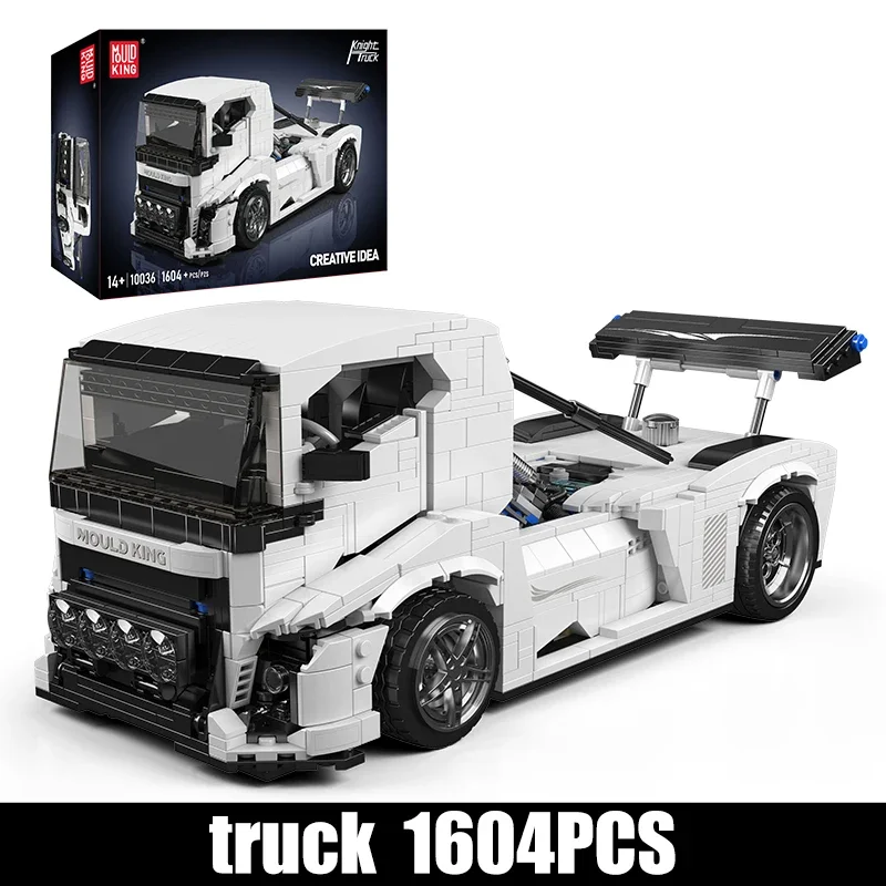 stemedu Mould King 10036 Der Ritter-LKW, technisches Auto, Spielzeug, Baustein, Montage, LKW, Ziegel-Set, kreatives Weihnachtsgeschenk für Kinder 3