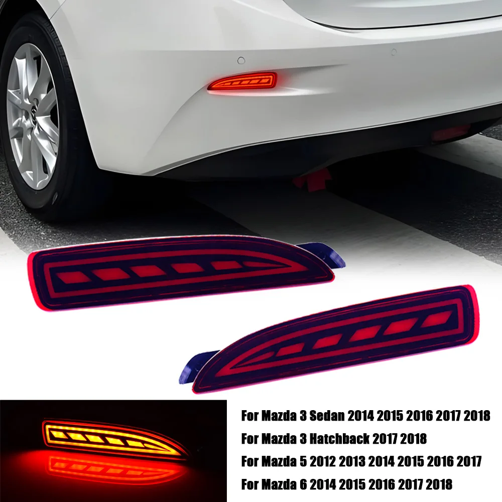 LED Rear Bumper Reflector Brake Stop Light Car-styling Turn Signal For Mazda 6 Atenza For Mazda 2 DY For Mazda 3 Axela (CA240)
