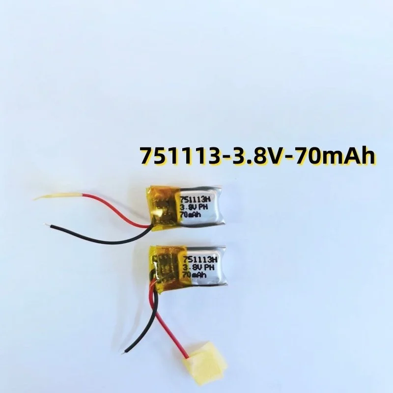 Rechargeable Battery 751113 Polymer Lithium Battery 70mAh-3.7V for Smart Wearable Product Bluetooth Headset