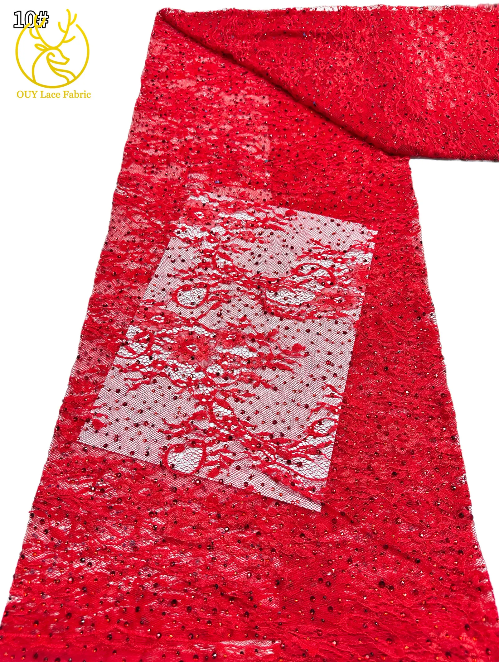5 Yards französische Stickerei-Tüll-Diamantspitze, nigerianische afrikanische Pailletten-Perlen-Spitze für Damen, Partykleid, Hochzeitskleid, Nähen – Detail 29