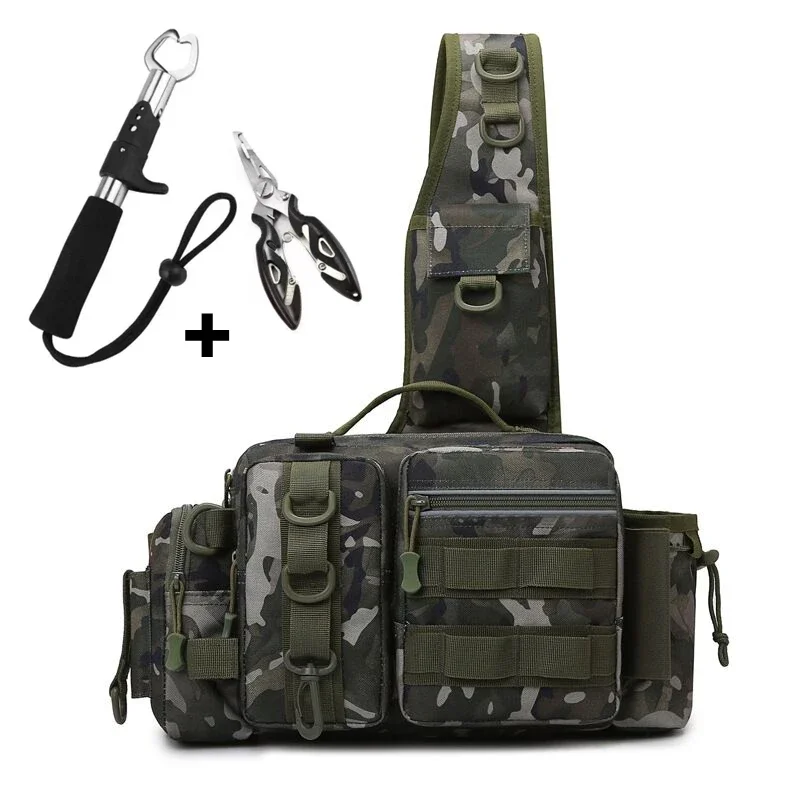 

Fishing Tackle Bag Fly Fishing Backpack Chest Sling Portable Shoulder Fanny Waist Pack for Men Fishing Rod Lure Box Camping Bag