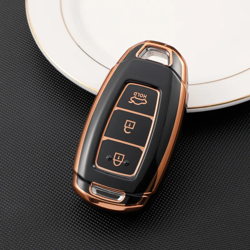 Car Key Case Cover for 3 Button Hyundai I30 Ix35 Ix25 Elantra Festa Tucson 2021 Palisade Encino Mistra La Festa Santa Fe Fob