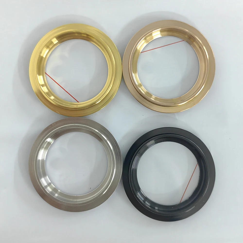 High Quality For 40MM SUB /Yacht Watch Case Bottom Watch Back Cover NH35 Movement Parts 35.5MM Transparent Glass Retro Case