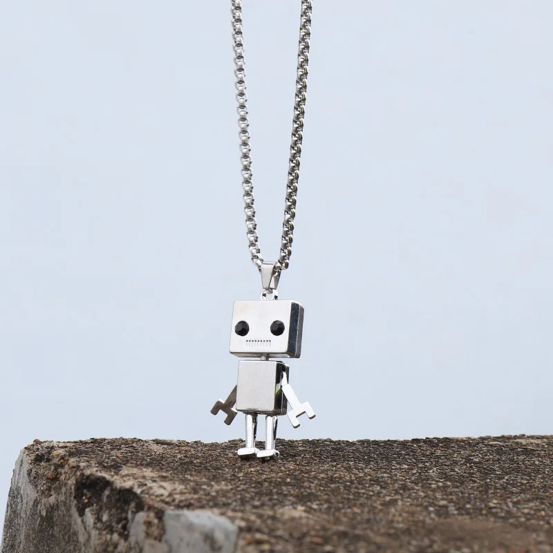 Hip hop Robot Net Red Necklace men and women couple sweater chain ins disco personality trend