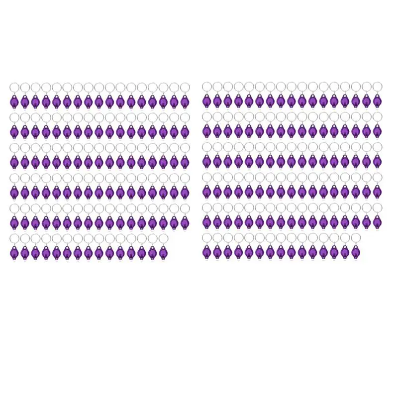 

Набор из 200 светодиодных фонариков-брелоков BAAJ, УФ-фонарик-брелок 395 нм, УФ-фонарик-брелок, фиолетовый