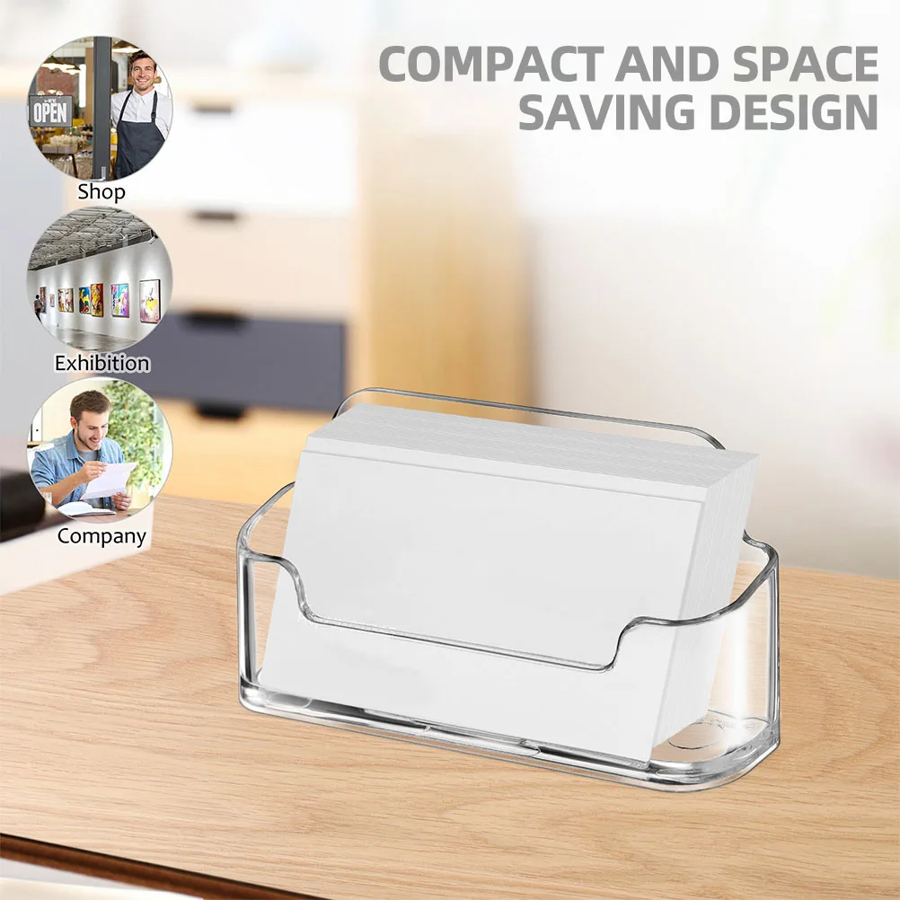 

4 Pcs The Business Card Holder Storage Flash Cardholder Organizer for Desk Office