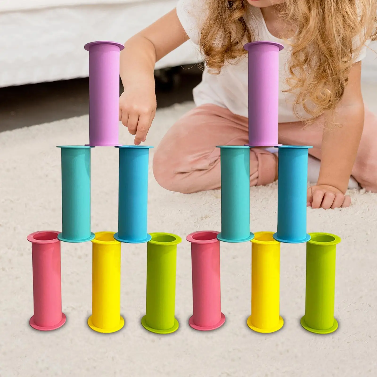 12 stuks kinderen stapelbeker speelgoed kleurensorteerder speelgoed uitdaging concurrentie snelheidstraining spel voor jongen meisje baby kinderen 1 jaar oud