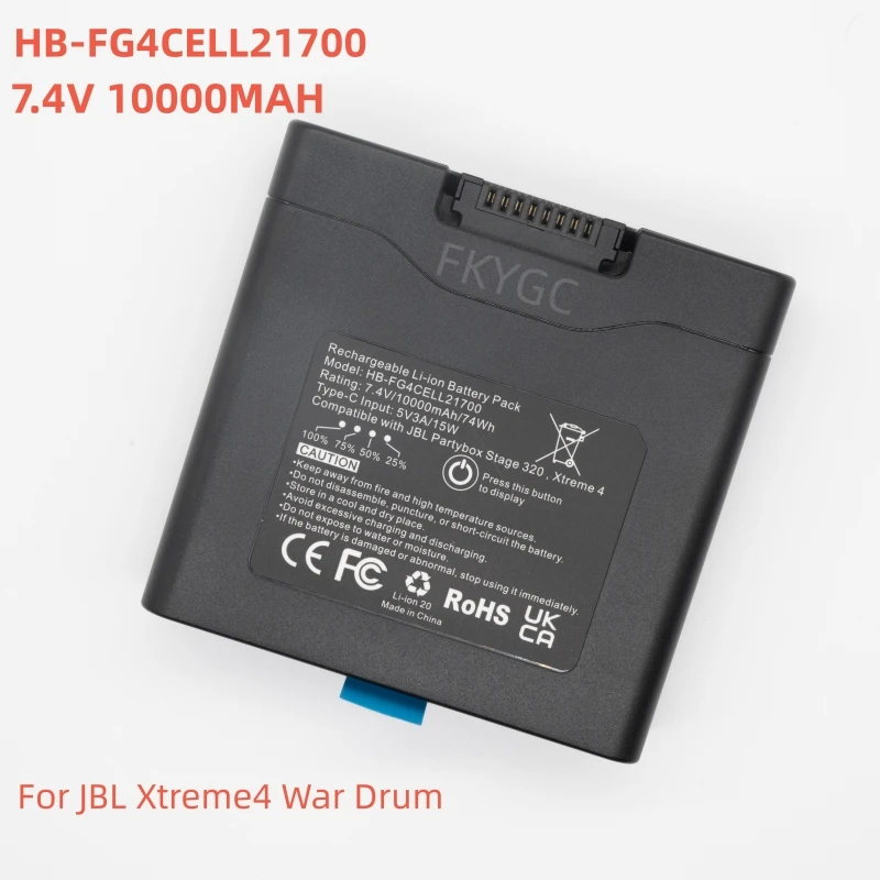 

New HB-FG4CELL21700 7.4V 10000MAH Laptop Battery for JBL Xtreme4 War Drum