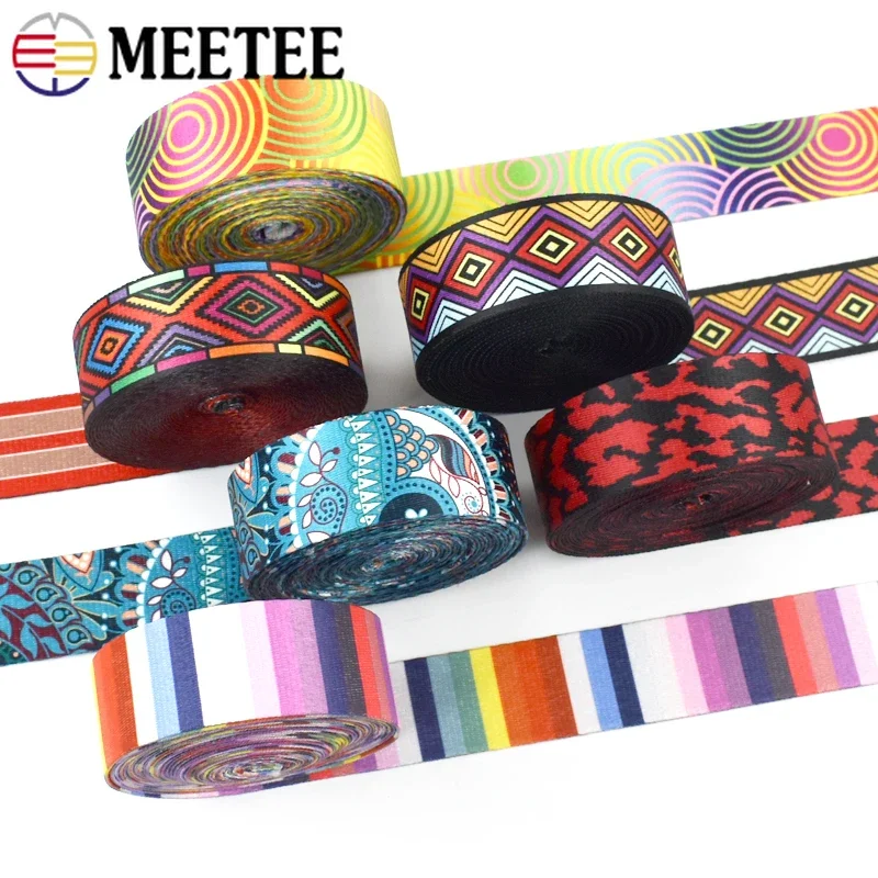 1/2/3Meters 38mm Nylon Webbing Tapes 1mm Thick Jacquard Ribbon Bag Decoration Shoulder Strap DIY Garment Sewing Accessories