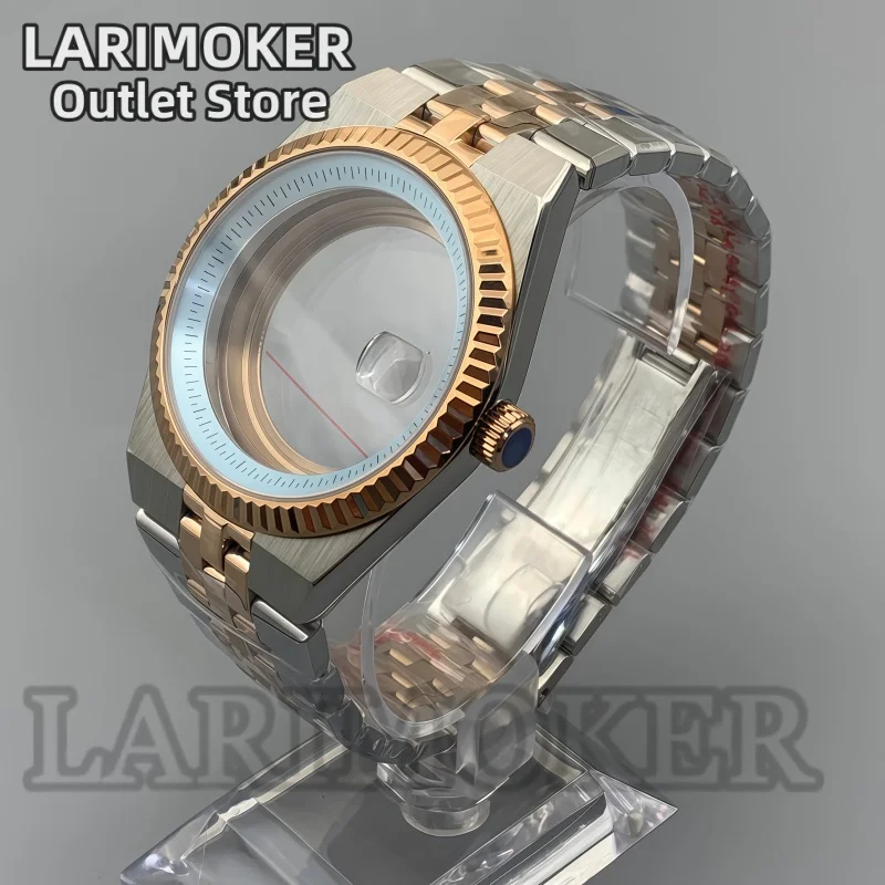 ساعة LARIMOKER 36 ملم 40 ملم للرجال هيكل من الفولاذ المقاوم للصدأ كريستال الياقوت متوافقة مع NH35 PT5000 ملحقات ساعة الحركة