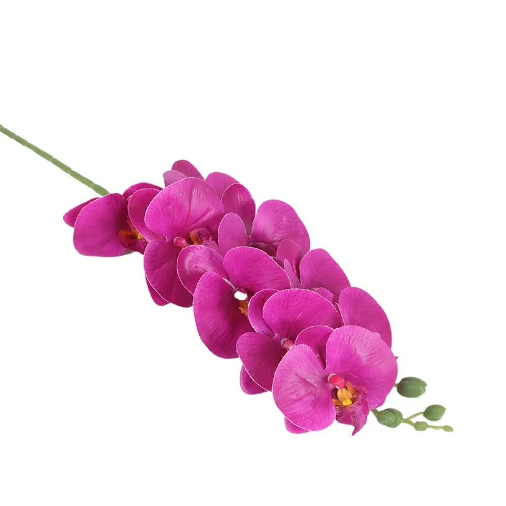 

9 Heads Artificial Phalaenopsis Branch 98cm 3D Printing Simulation Butterfly Orchid Flower Real Touch Luxury Green Plant