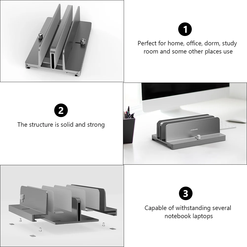 Notebook Portaoggetti verticale Notebook Staffa per laptop da scrivania Supporto per tablet Supporto base in lega di alluminio