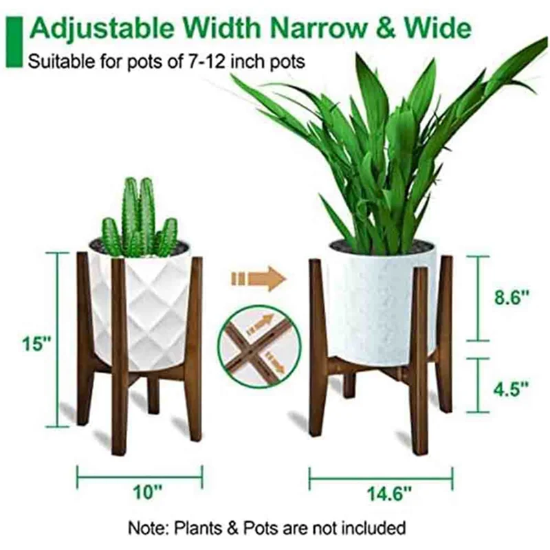 Soporte para plantas A04I, soportes para plantas de interior modernos ajustables, soporte de flores de esquina para interiores y exteriores, se adapta a macetas de 18 a 30CM