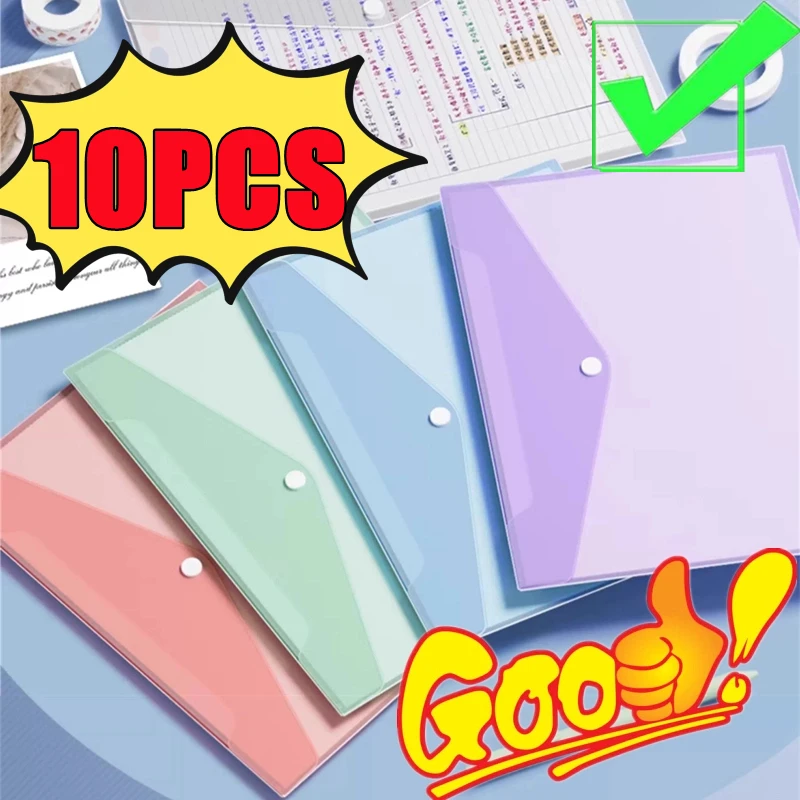 

Новинка, 1-10 шт., прозрачные пластиковые папки формата А4, водонепроницаемые полипропиленовые сумки для хранения документов для студентов, тестовые документы, офисная организация