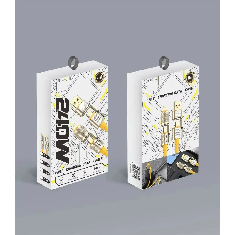 MAOYYE 4-in-1-Kirsite-Kabel, 240 W, superschnelles Laden, mehrere Funktionen für iPhone 8–16 ProMa, iPad, Notebook, Tablet, Mobiltelefon