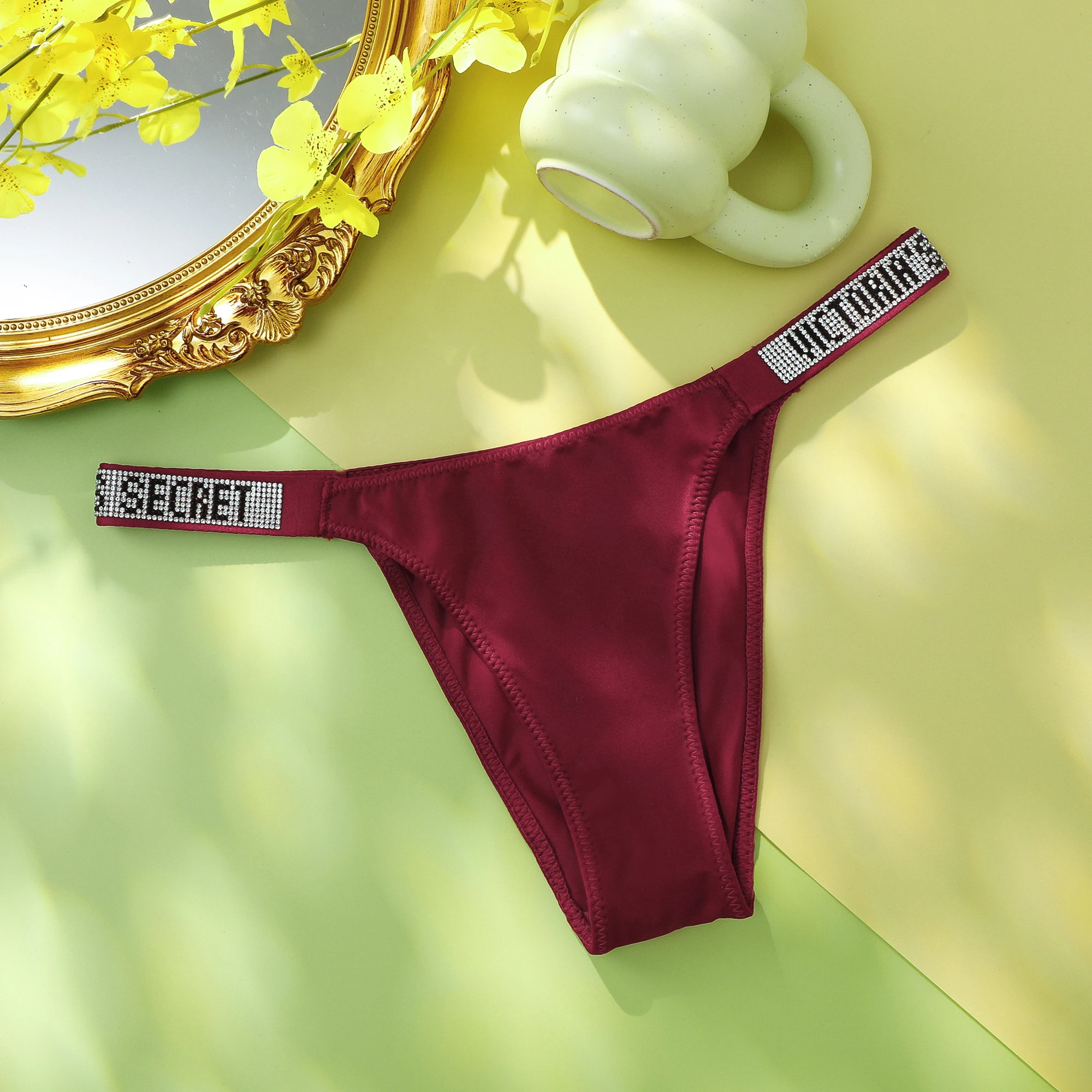 Victoria's Secret V-Chain Underwear Thong Women's Classic Striped Versatile Lace Sexy Panties Shaping Breathable Soft - view 5