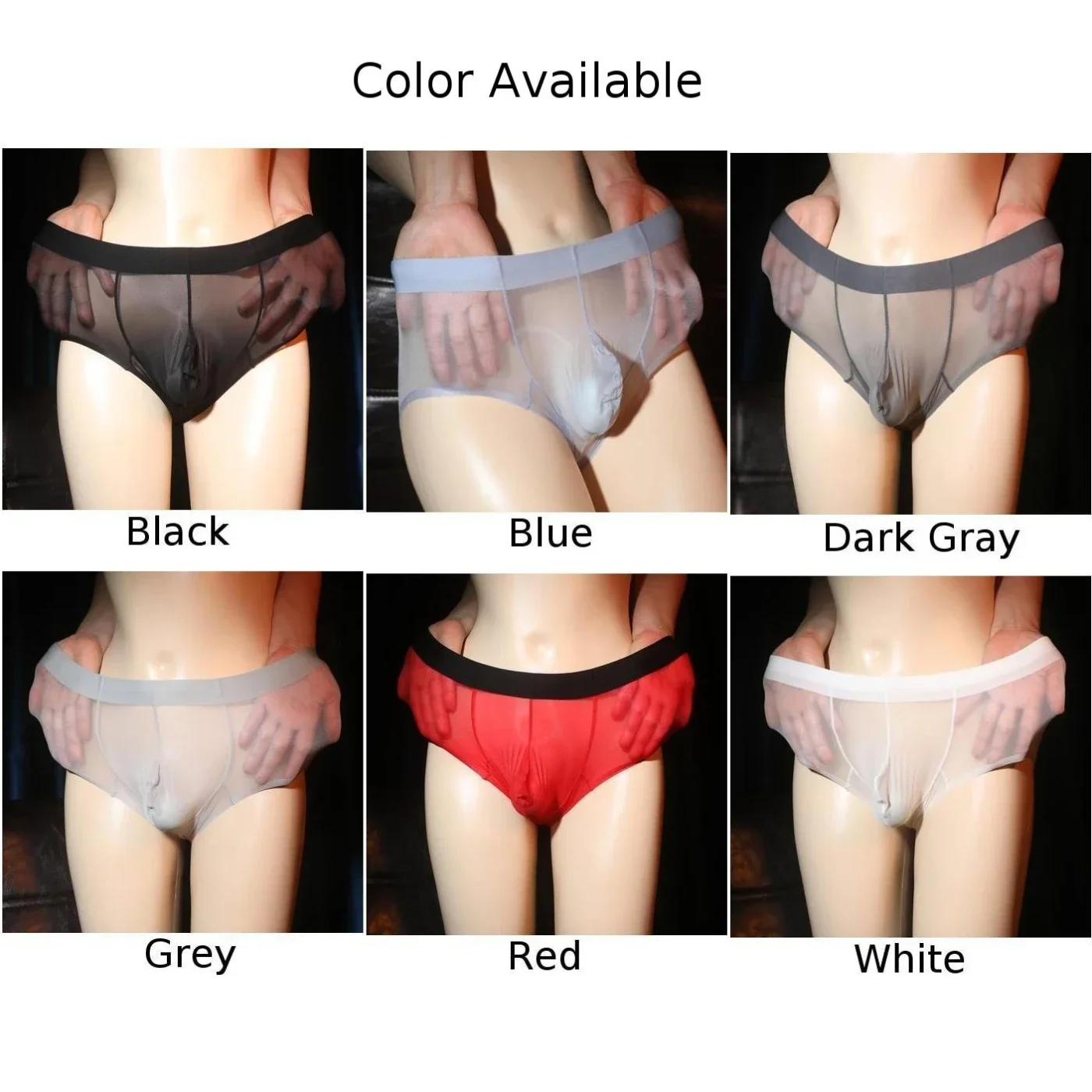 Men Sheer See Through Pouch Briefs Mesh Underwear Shorts Trunks Elastic Breathable Underpants Sissy Panties Knickers