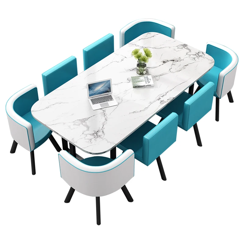 Rectangular Negotiation Table and Chair Combination Long Table Simple Modern 8-person Training Table