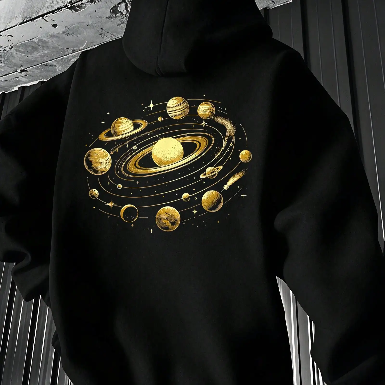 1pc Solar System Planets Space Science Galaxy Astrology Funny Men's Hoodies Men's Retro Athletic Sweatshirt