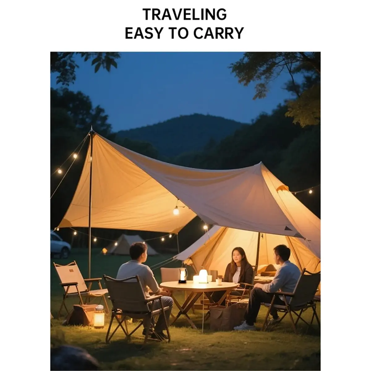 

Nordic Minimalist Wood Portable Night Light - 3 Color USB Rechargeable, Handheld Indoor Outdoor Lamp