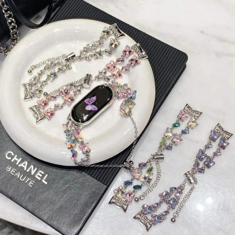 Substituição de Metal Strap para Xiaomi Band, Sport Pulseira, Mi Band 8, NFC Mulher's Correa Pulseira, SmartWatch Pulseira