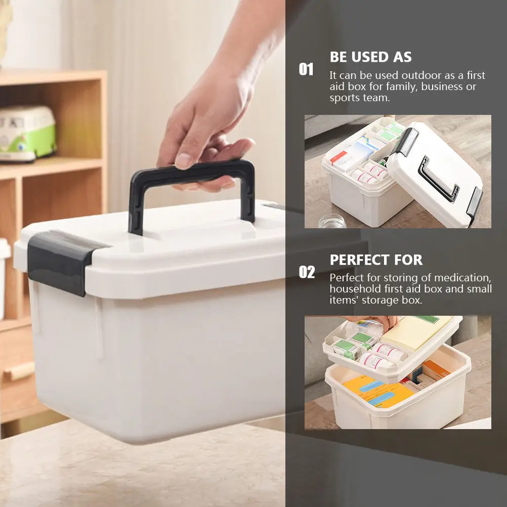 1Pcs Household First Aid Box Versatile Medicine Case with Handle for Medication Storage Outdoor Camping Hiking Emergency