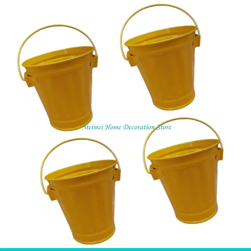 H7BF 4 Pack Mini Decorative Pails Iron Container With Handles Suitable For Candy Storage Classroom Supplies And DIYer Crafts
