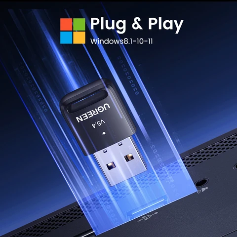 UGREEN USB Bluetooth адаптер 5.0, поддержка передачи данных до 20 м — внешний вид товара