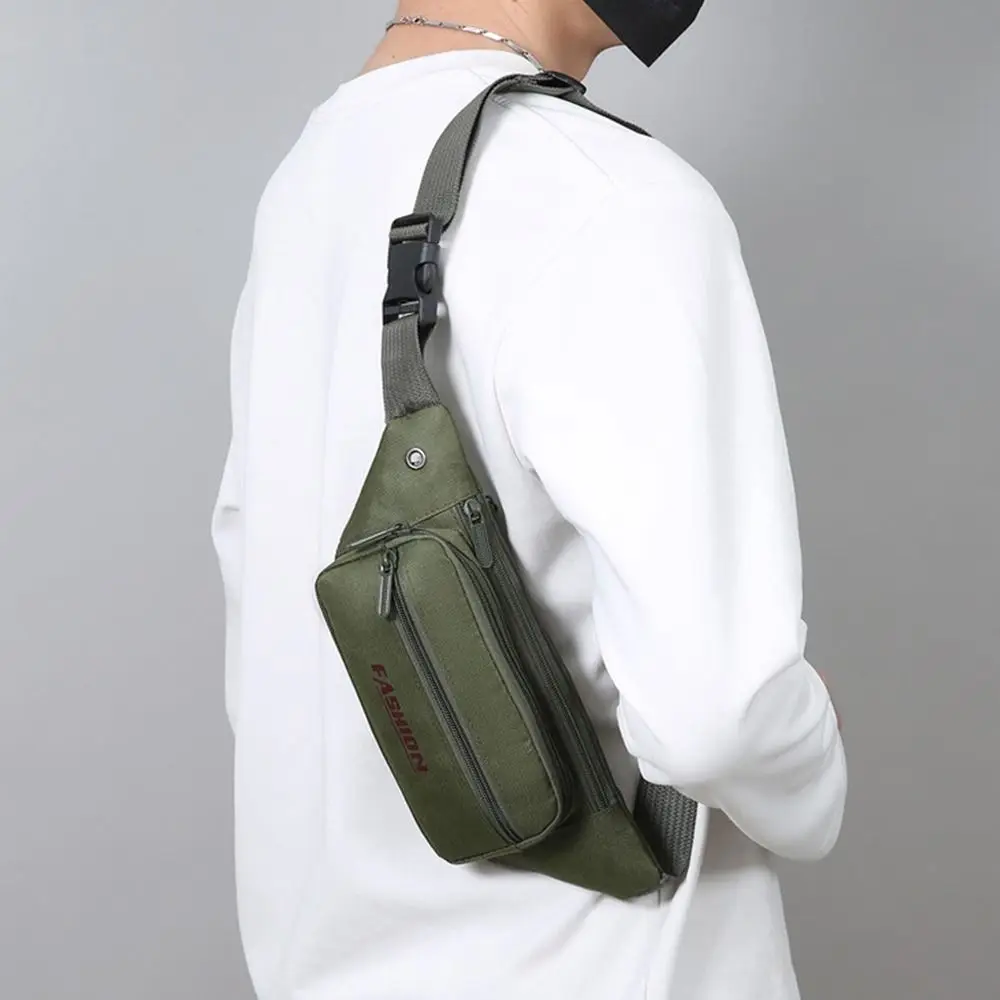Sports Nylon Waist Pack Lightweight Gym Fitness Chest Bags Adjustable Mobile Phone Holder for Men Women