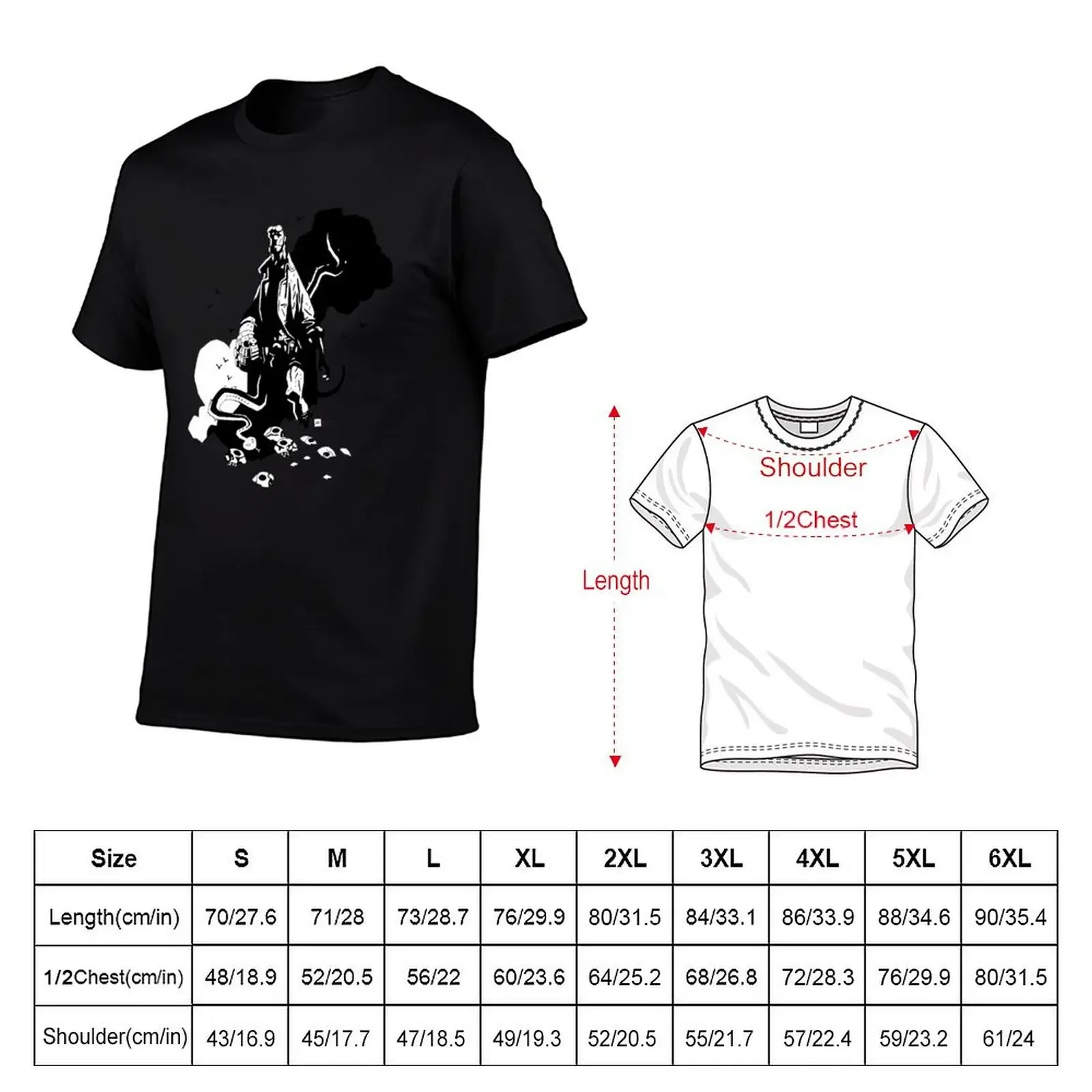 Black and White Hellboy by Mike Mignola T-Shirt man t shirt anime stuff cute tops for a boy fruit of the loom mens t shirts