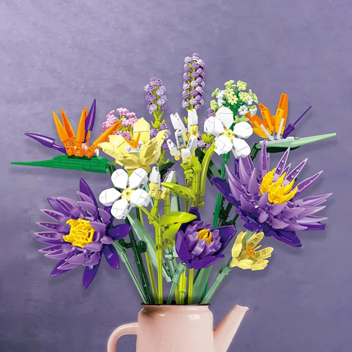 

891 шт., букет тропических цветов, строительные блоки, игрушки, домашний декор, орнамент, сделай сам, наборы для сборки растений, кирпичи, игрушки, креативный подарок