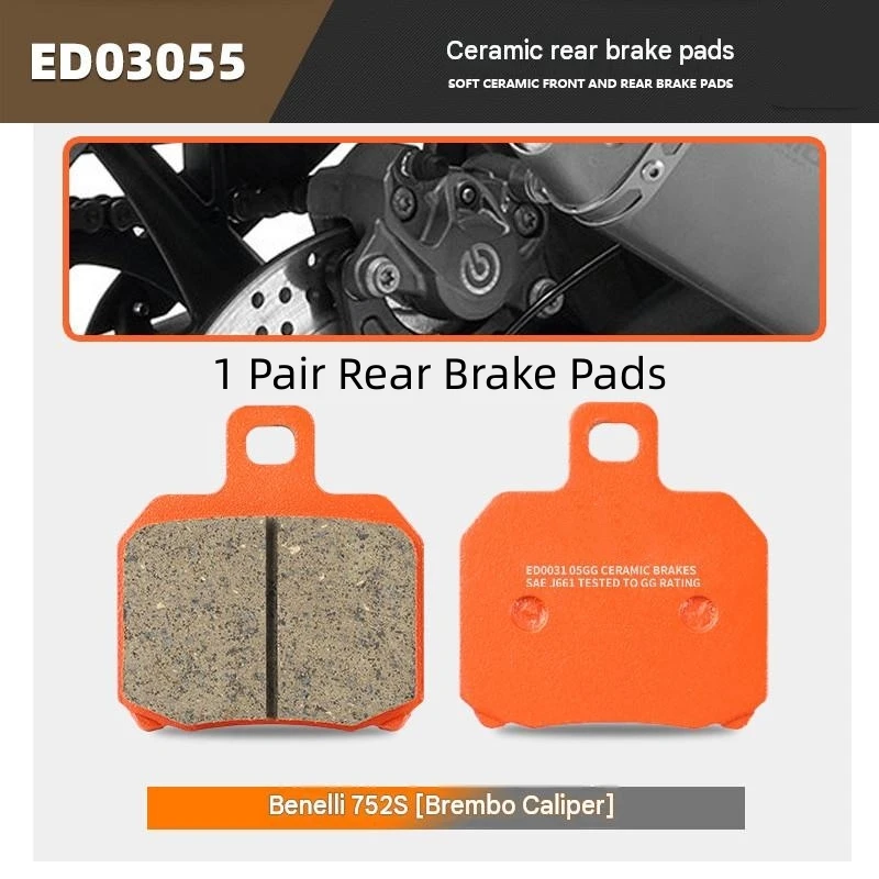 For Benelli 752S Ceramic Super Alloy Brake Pads Fit Brembo Caliper Low Wear Long Lifespan Stable High Low Temp Friction