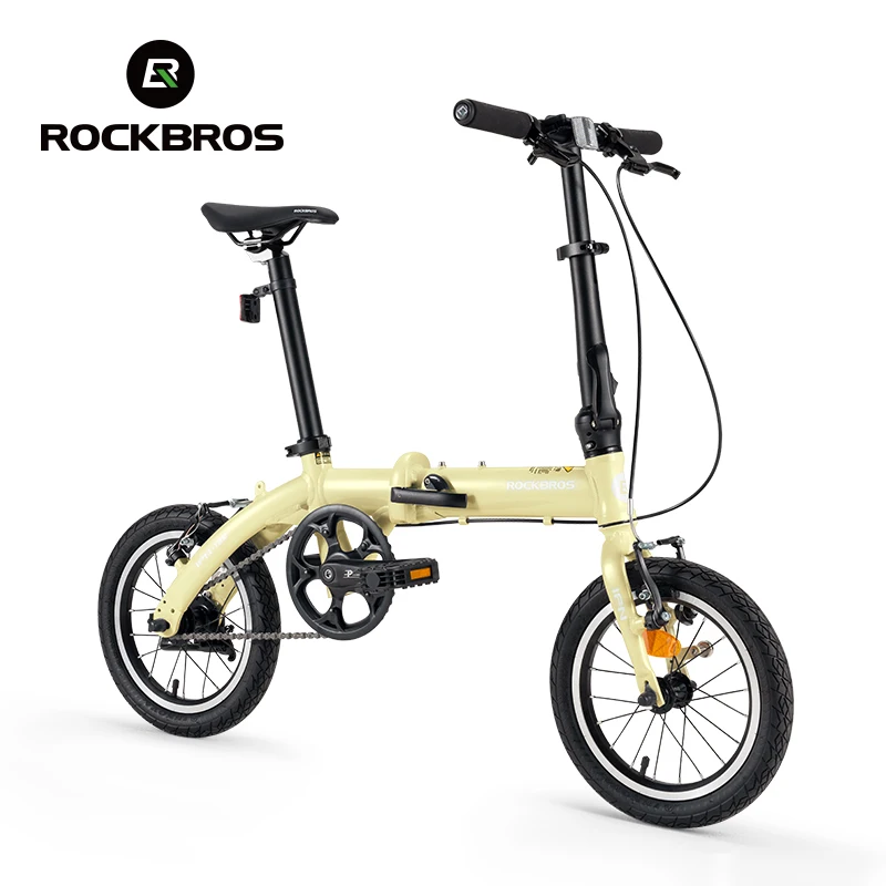ROCKBROS 14 Inches Folding Bike Lightweight Portable Aluminum Alloy Frame With Mudgard Quick Assembly Commute Folding Bicycle