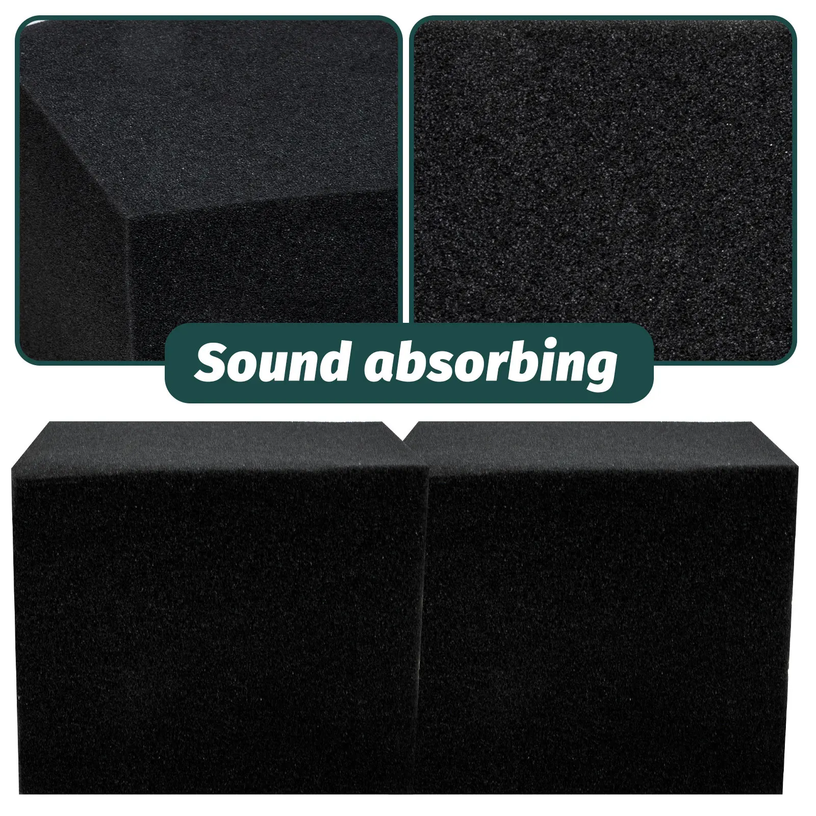4Pcs Thick Uniform Soundproof Panel Premium Acoustic Sponge for Ktv Home Studio Office Sound Insulation Control