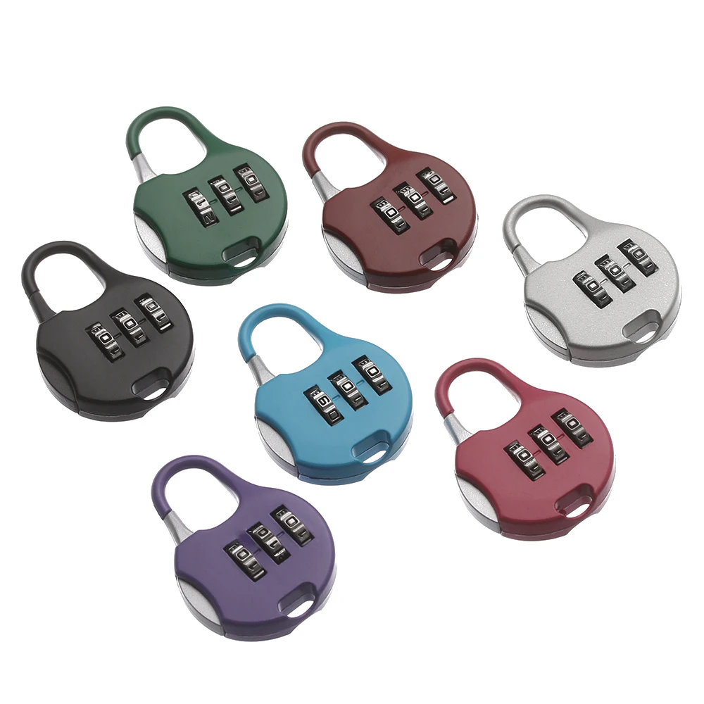 2PCS metal mini 3-digit dial-up password lock combination password padlock travel luggage diary protector security tool