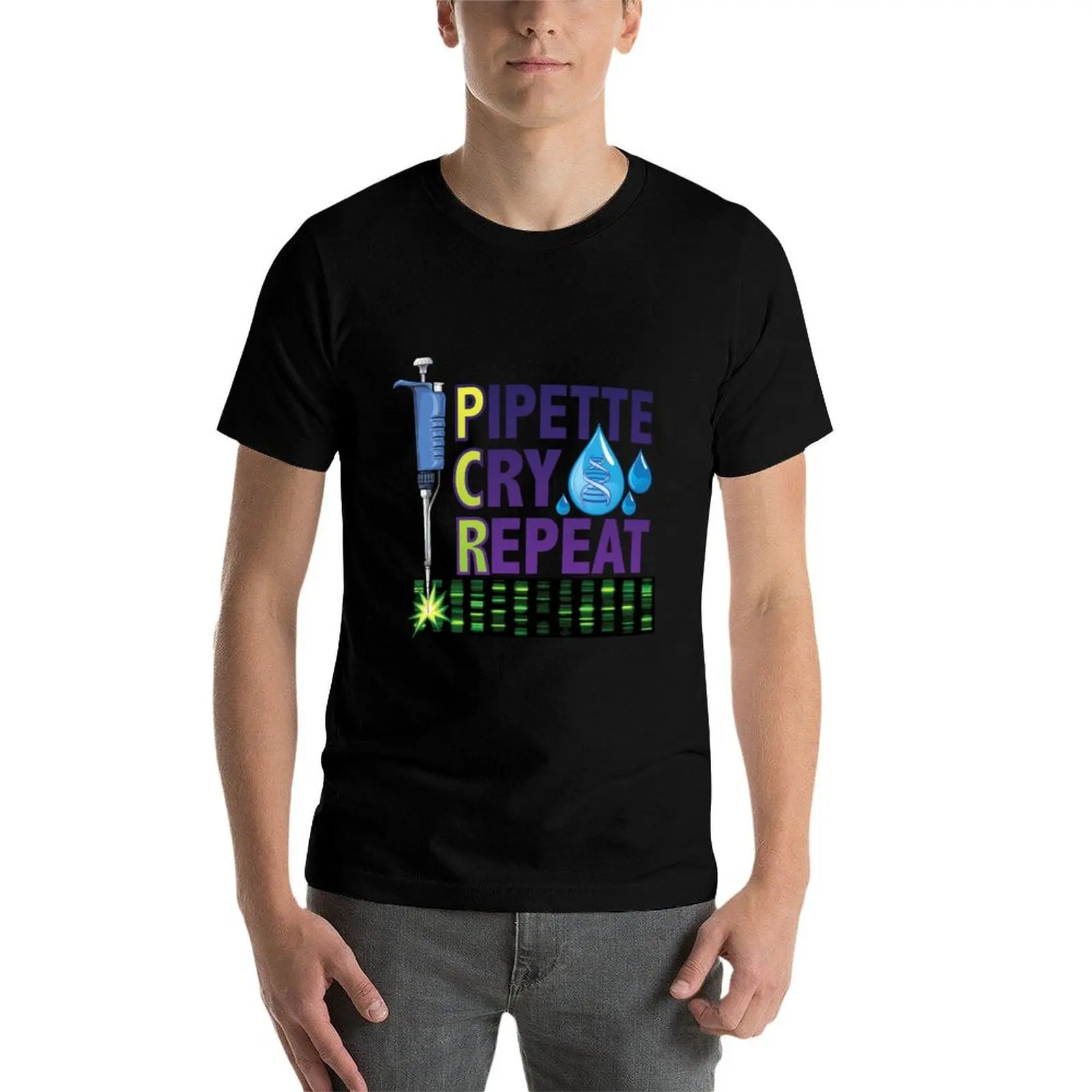 نموذج جديد 2025 تصميم Pite Cry Repeat PCR لعلماء مختبر التكنولوجيا الحيوية DNA الإصدار 2 تي شيرت رجل جرافي تي شيرت تي شيرت