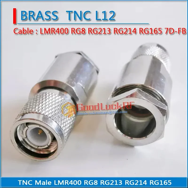 L12 TNC ذكر تجعيد ل LMR400 RG8 RG213 RG214 RG165 7D-FB كابل مستقيم التوصيل 50ohm النحاس النحاس محول محوري #3