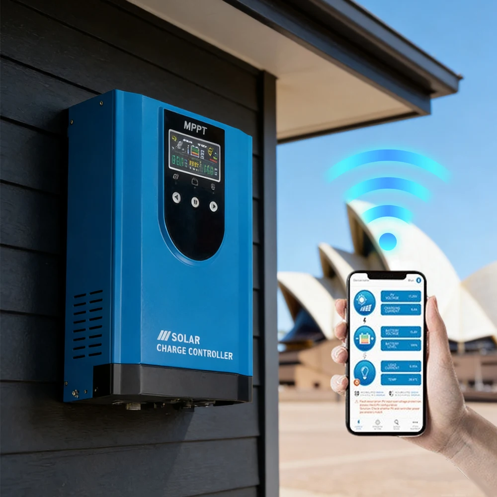 150V PV Max VOC MPPT Solar Charge Controller 12V/24V/48V Auto 30A-100A Charging Discharging Generator with APP Monitoring