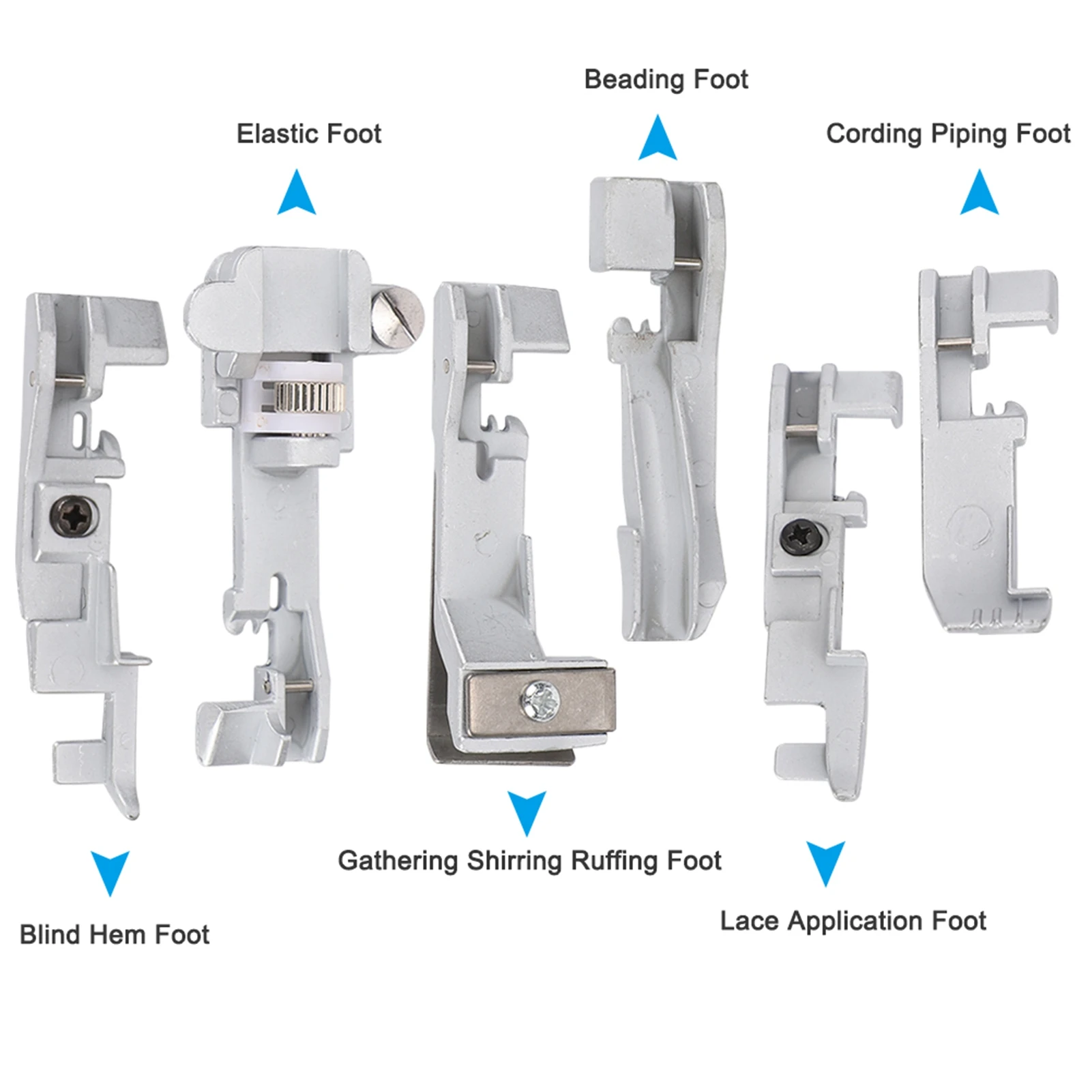 6 قطعة مجموعة قدم الضغط في ماكينة الخياطة للمغني 14U 14CG754 14SH654 المنزلية متعددة الوظائف آلة الاوفرلوك