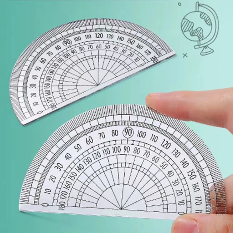 7Pcs Math Geometry Tool Student Drawing Supplies Include Geometry Compass, Set Square, Eraser, Math Protractor, Refills