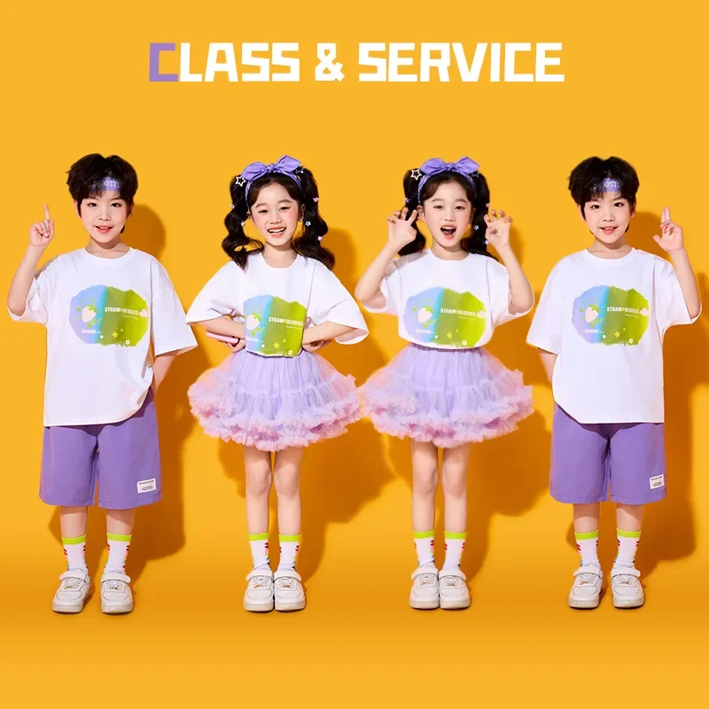 Estate Bambino sport cool palcoscenico pantaloni da ballo di strada vestito ragazza costume per ragazzo breakdance studente attirando abbigliamento camicia esibirsi