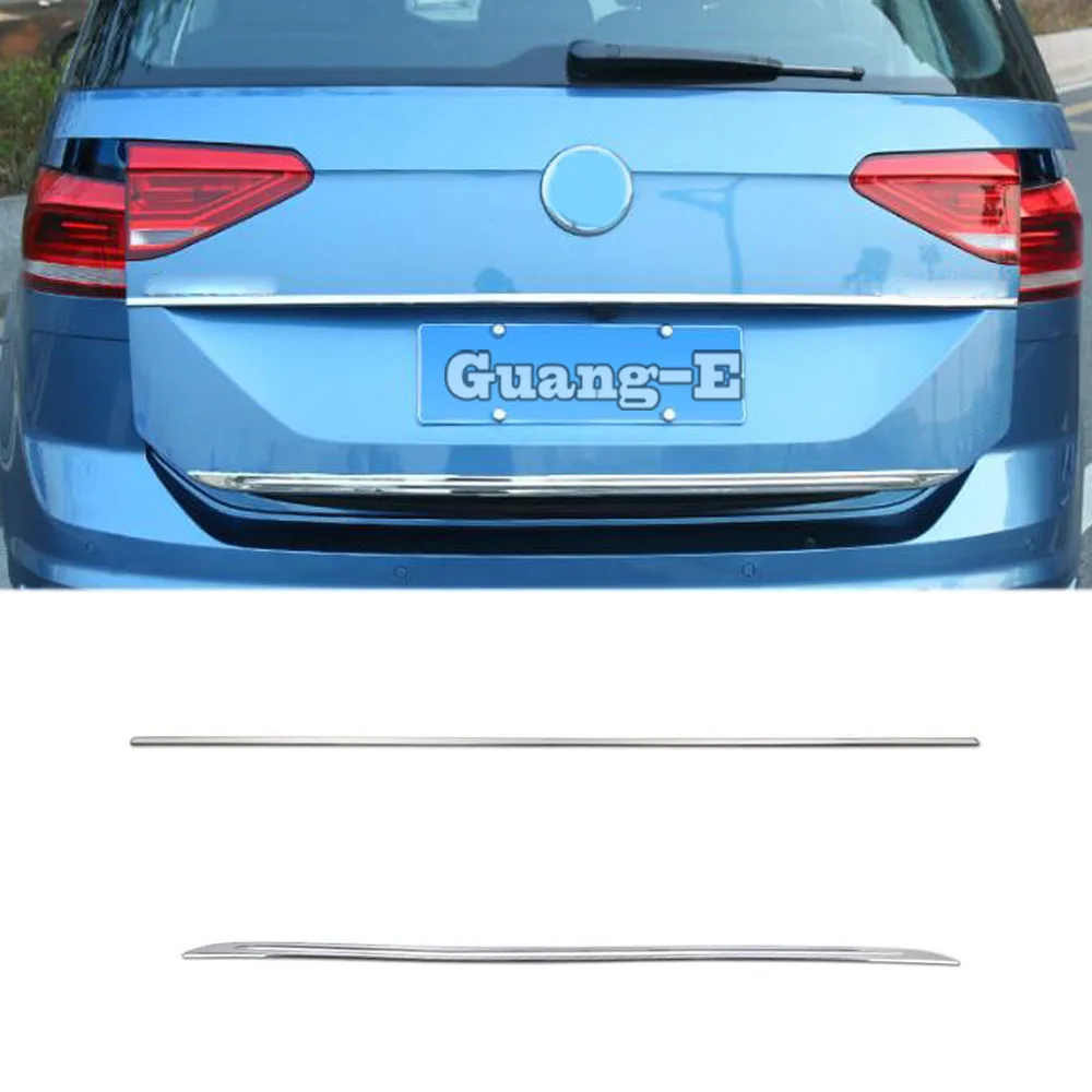 For VW Volkswagen Touran L 2016 2017 2018 2019 2020 Stick Stainless Steel Back Rear Door Tailgate Frame Plate Trim Lamp Trunk