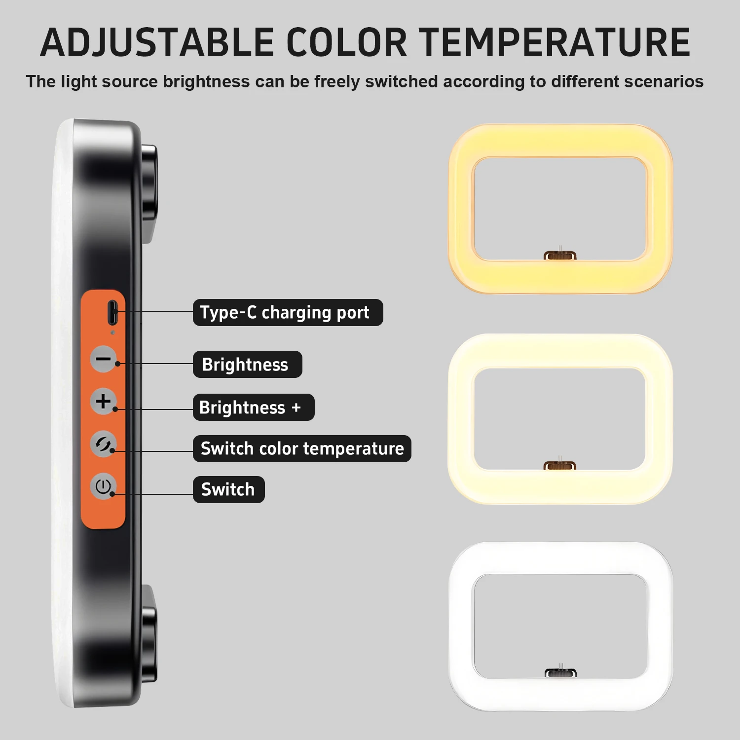 ضوء حلقة محمول، مجموعة إضاءة سيلفي محمولة باليد، ضوء مثبت فيديو للهاتف LED مع بطارية لتسجيل الفيديو الضوئي #4