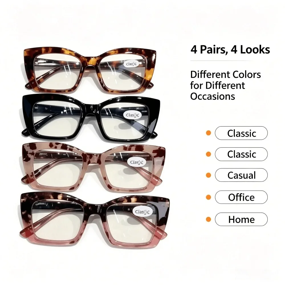 2026 New Product Launch: 4 Pairs of High-performance Eye-to-eye, Unisex Eye-to-eye Large Frame, with Fixed Spring, Pool Required, Recommended Christmas and Halloween Gifts, Random Colors