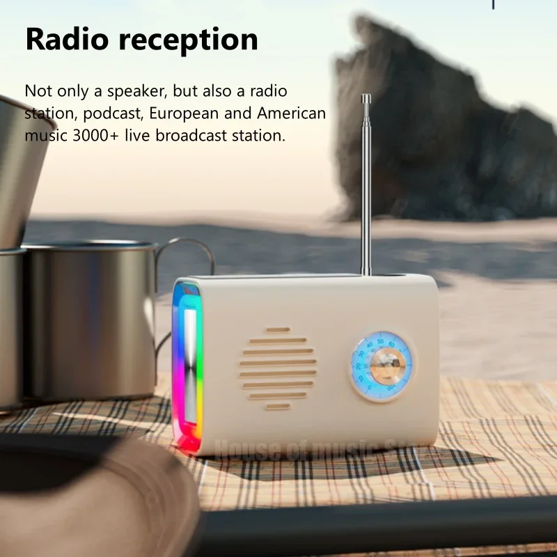 Imagem -05 - Rádio Portátil para Idosos Carregamento Solar ao ar Livre sem Fio Alto-falantes Bluetooth Suporte Usb Cartão tf Jogo Auxiliar High-end Novo 2023